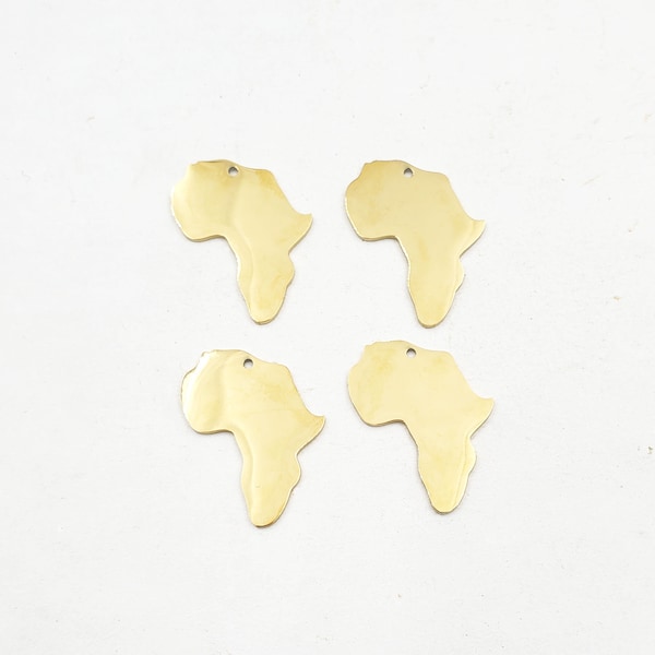 4 Stainless Steel Antique Gold Africa Charms - 21-30-5