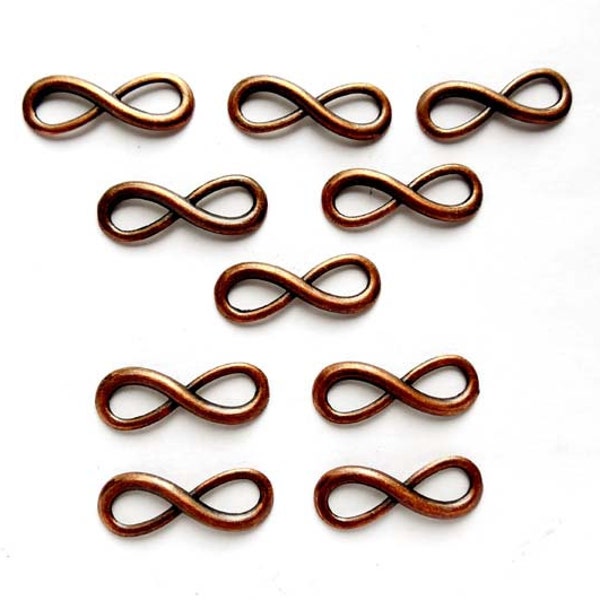 10 Antique Copper Infinity Symbol Connectors - 3-41