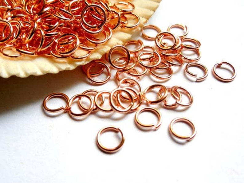 50 Rose Gold Plated Jump Rings 5mm Open Loop 9RG5OL Etsy