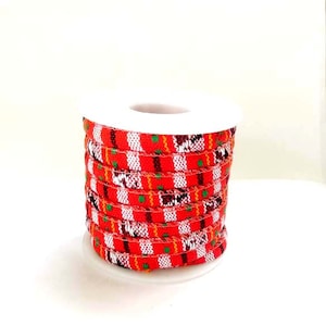 1 Red Mixed Color Rope Cloth Ethnic Cord - 6mm - 29-5