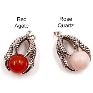 1 Antique Silver Gemstone Bead In Talons Pendant/Charm - 21-15-5