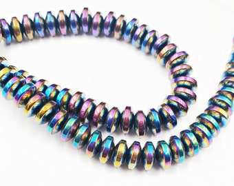 1 Electroplated Non-Magnetic Hematite Rondelle Bead Strand, 86 Beads - 41-4-1-A