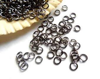 50 Or 100 Gunmetal Jump Rings - 3mm, Open Loop - 10-GM-3OL