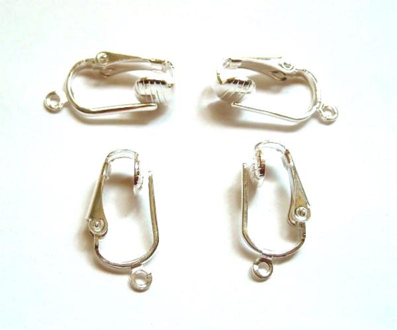 2 Pairs Silver Plated Earring Clips - 13-1 image 1