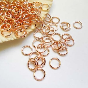 50/100 Rose Gold Plated Jump Rings 7mm, Open Loop - 9-RG-7OL