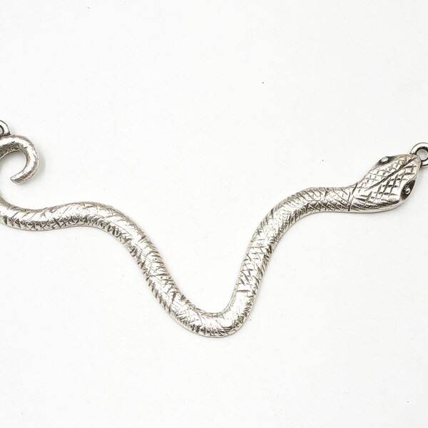 1 Antique Silver Snake Connector - 20-13-2A