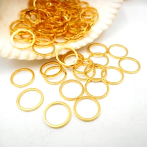 50 Gold Plated Closed Jump Rings, Linking Rings - 10mm - 12-26-A
