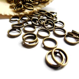 50 Pack - 1 3/16 Key Rings - Antique Bronze Color - 30mm Split Key Ring -  Strong Key Chain Key Fob Ring - 1 3/16 Inch 30 mm - USA Seller