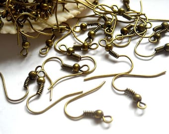 100 Pieces Antique Bronze French Hook Ear Wires - 13-12
