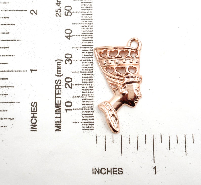 2 Rose Gold Plated Nefertiti Pendant/Charms 20-C-6B image 2