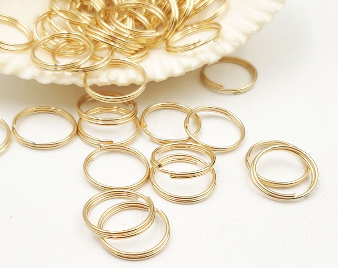 50 KC Gold Double Loop Split Jump Rings 12mm - 8-24 - Etsy