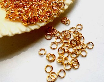 100 Gold Plated Jump Rings 3mm, Open Loop - 8-1