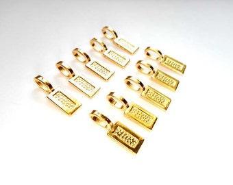 10 Gold Plated Flat Pad Glue On Bails - 3-55