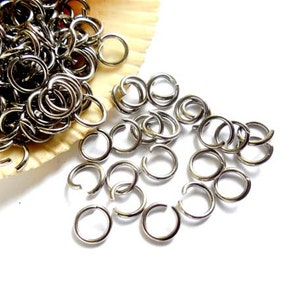 50 Stainless Steel Jump Rings 8mm, Open Loop - 9-SS-8OL