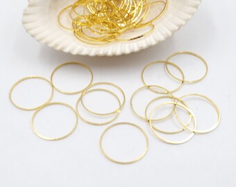 20 Gold Plated Closed/Linking Jump Rings, 18mm - 8-23