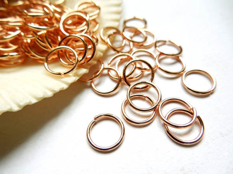 50/100 Rose Gold Plated Jump Rings 8mm Open Loop 9RG8OL Etsy