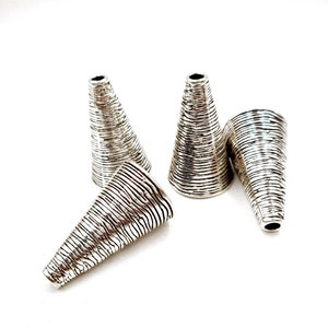 4 Antique Silver Cone Bead/Tassel Caps 32-13-A image 5