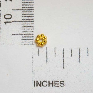 50 Gold Plated Daisy Spacers 4mm or 5mm 17-GO-8 image 2