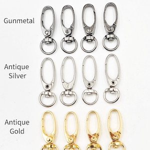 4 Gunmetal, Antique Silver Or Antique Gold Lobster Hook Swivel Clasps - 36-01-D