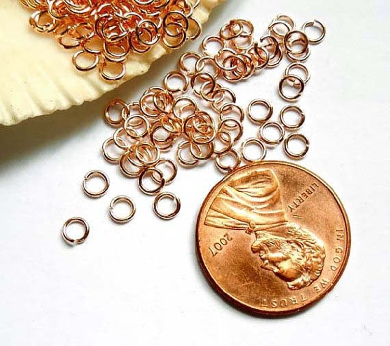 50 or 100 Rose Gold Plated Jump Rings 3mm Open Loop Etsy
