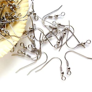 Surgical Steel French Hook Ear Wires - 10 pairs - 13-15