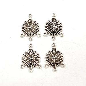 4 Antique Silver Chandelier Connectors - 22-9-5