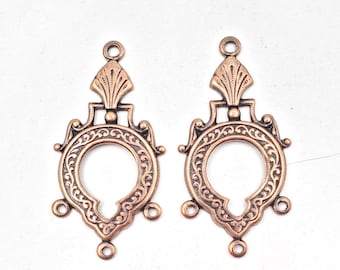 2 Antique Copper Chandelier Connectors - 1-63-B