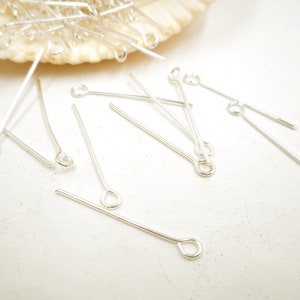 50 Silver Plated Eye Pins -15-2-A