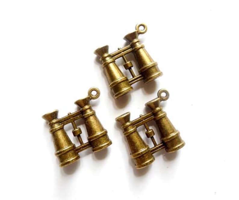 3 Antique Bronze Binocular Pendant/Charms 304 Etsy