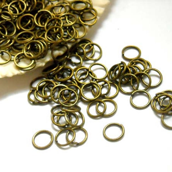 50 Or 100 Antique Bronze Jump Rings 6mm, Open Loop - 11-3