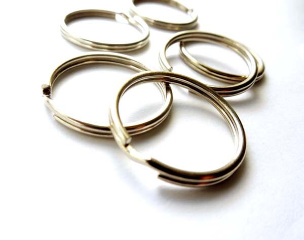 4 Stainless Steel Double Loop Split Open Jump/key Rings 25mm