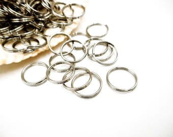 50/100 Stainless Steel Double Loop Split Open Jump Rings 12mm - 12-12