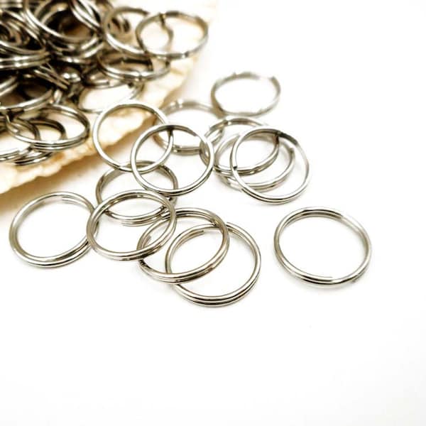 50/100 Stainless Steel Double Loop Split Open Jump Rings 12mm - 12-12