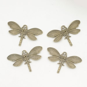 4 Antique Bronze Dragonfly Pendant/Charms - 20-R-11