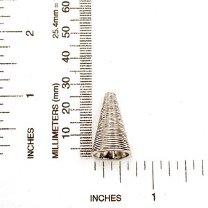 4 Antique Silver Cone Bead/Tassel Caps 32-13-A image 2