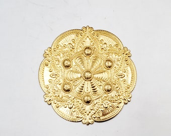 1 Brass Decorative Medallion Stamping - 20-33-12