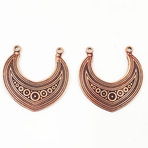 2 Antique Copper Textured Connectors - 21-48-12A