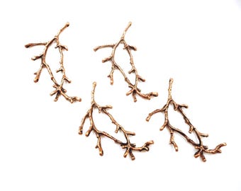 4 Antique Copper Branch 8 Hole Connectors - 20-D-7