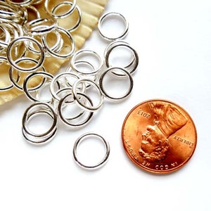 50 Silver Plated Closed Loop Jump Rings 10mm 7-9 image 3