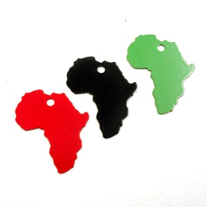 4 Red, Black Or Green Brass Africa Charms 22-12-5 image 4