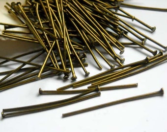 50 oder 100 Antik Bronze Kopfnadeln - 29-82