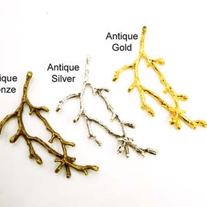 4 connecteurs à 8 trous branche bronze antique, argent antique ou or antique - 20-D-1