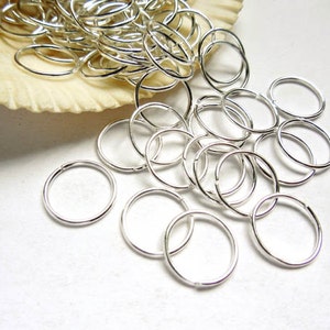 50 Silver Plated Open Jump Rings 12mm 7-7 image 1