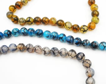 46 Dragon Veins Agate Gemstone Beads - 39-23