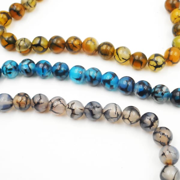 46 Dragon Veins Agate Gemstone Beads - 39-23