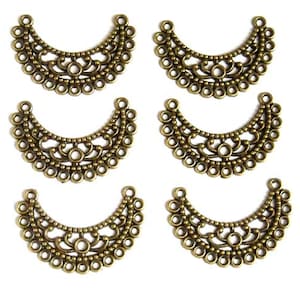 6 Antique Bronze Filigree Connectors - 1-68