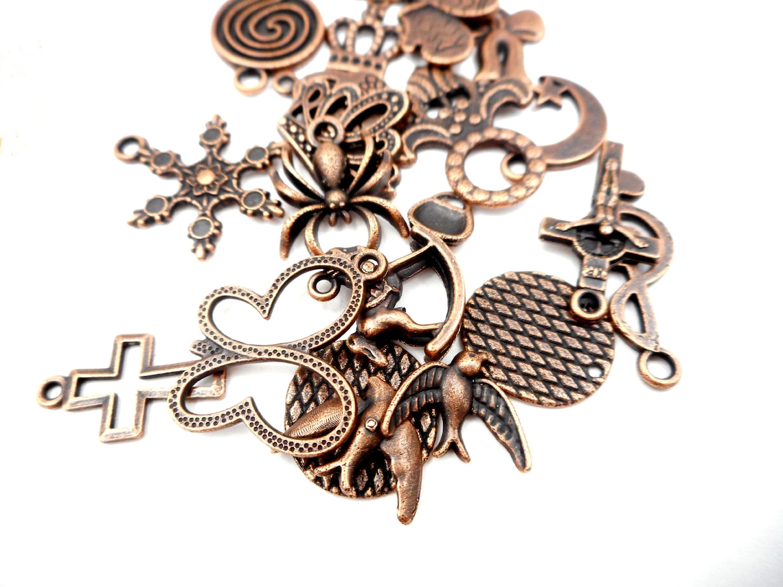 20 Assorted Charms in 6 Finishes - 20-A-25 - Etsy