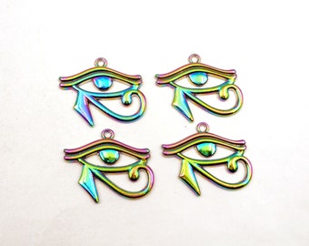 4 Electroplated Eye Of Horus Charms -11-14
