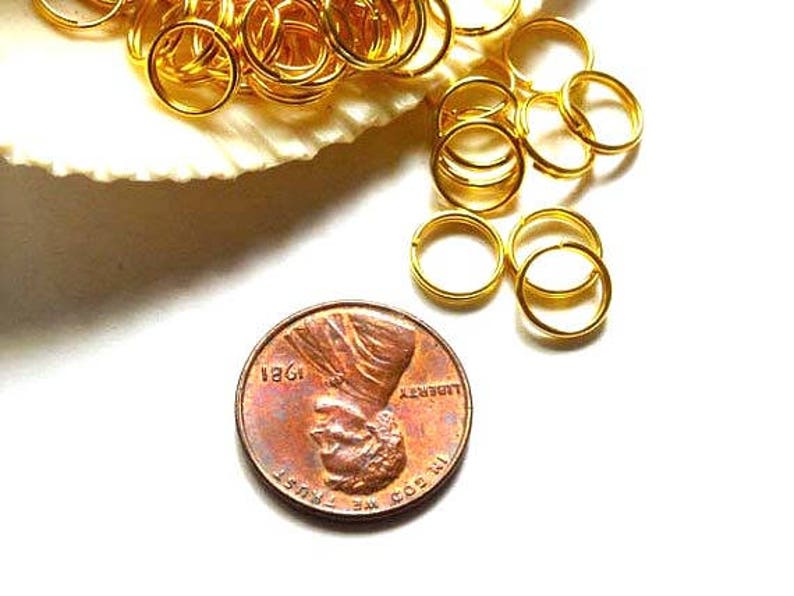 50 Or 100 Gold Plated Double Loop Split Jump Rings 8mm 8-15 image 3