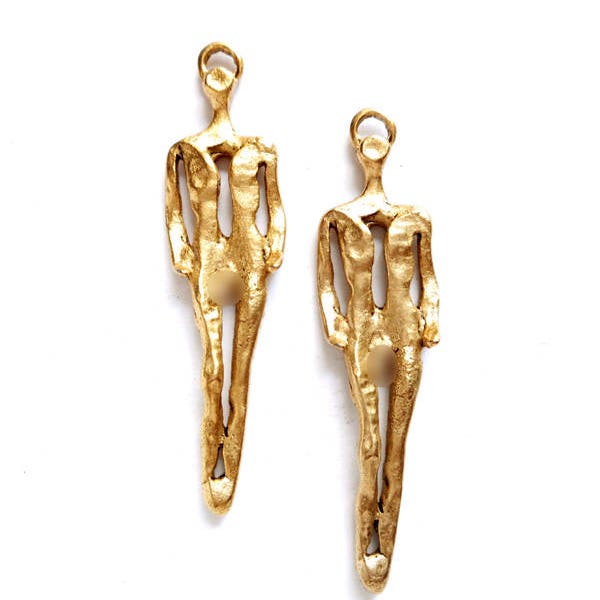 2 Antique Gold Male Figure Pendant/Charms- 21-42-11